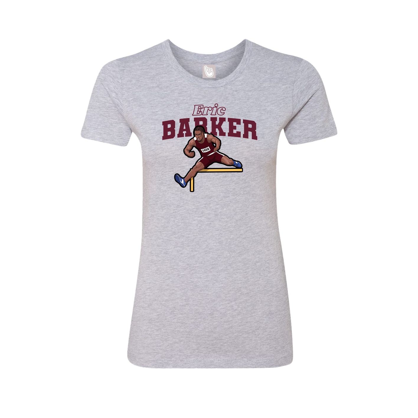 Fitted Women's Tee — Name Arch in Grey