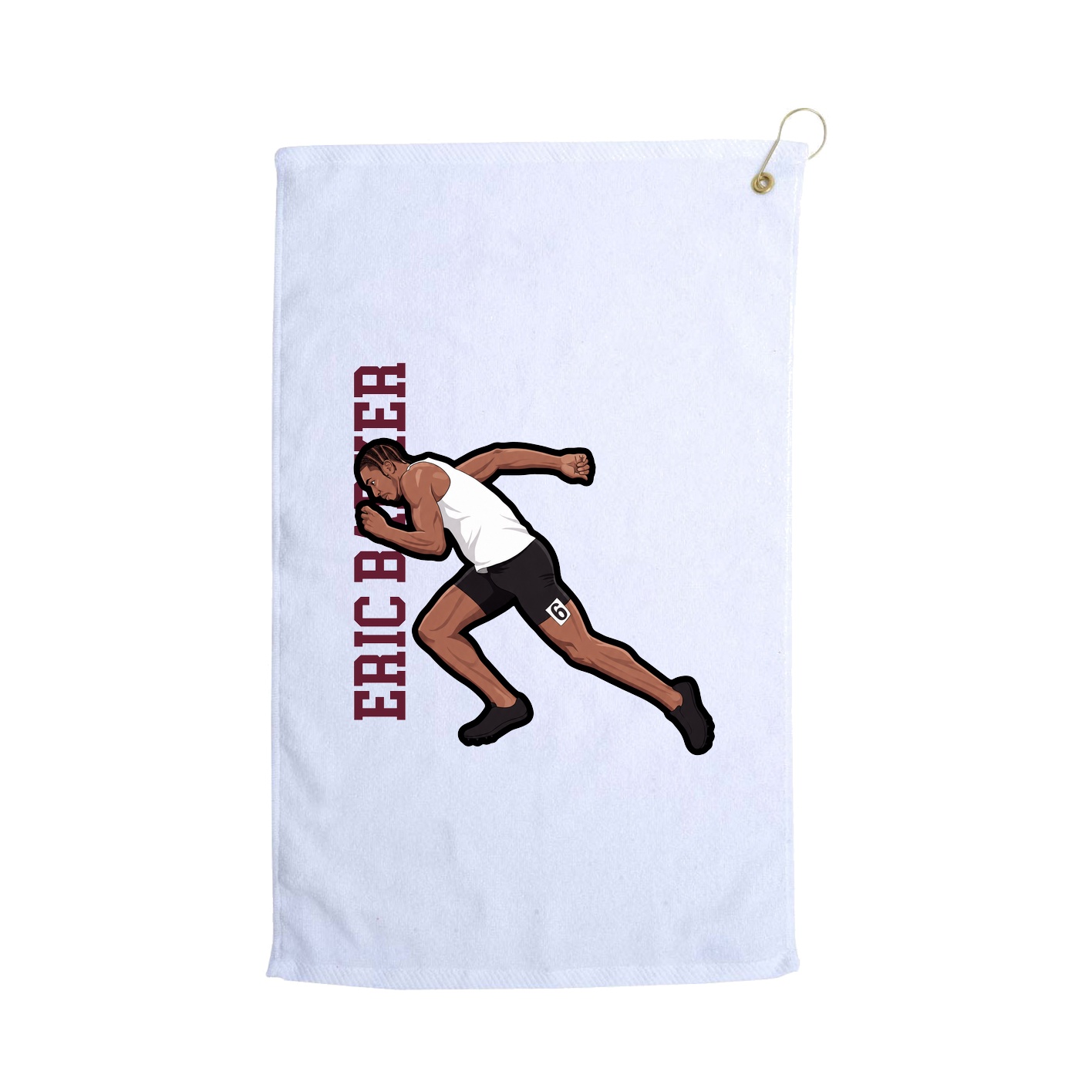 Golf Towel — Name Vertical in White