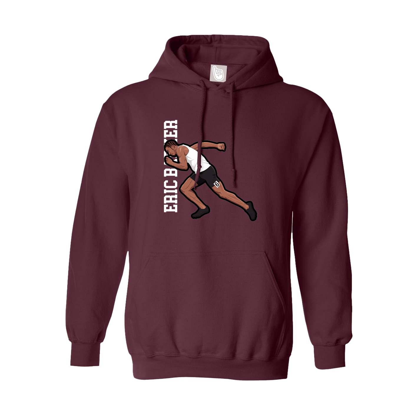 Youth Hoodie — Name Vertical in Maroon