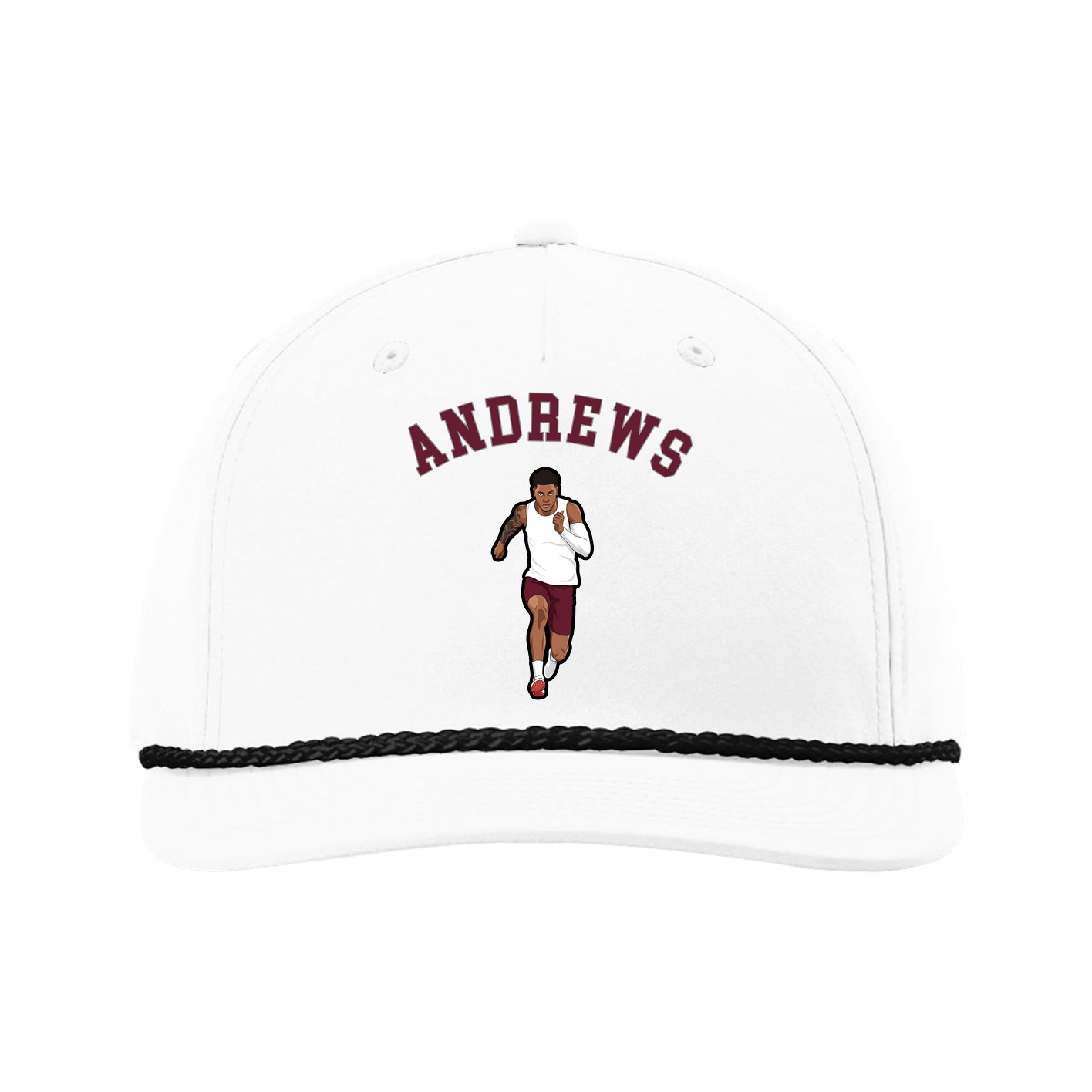 Five-Panel Classic Rope Cap — Shirsey Arch in White