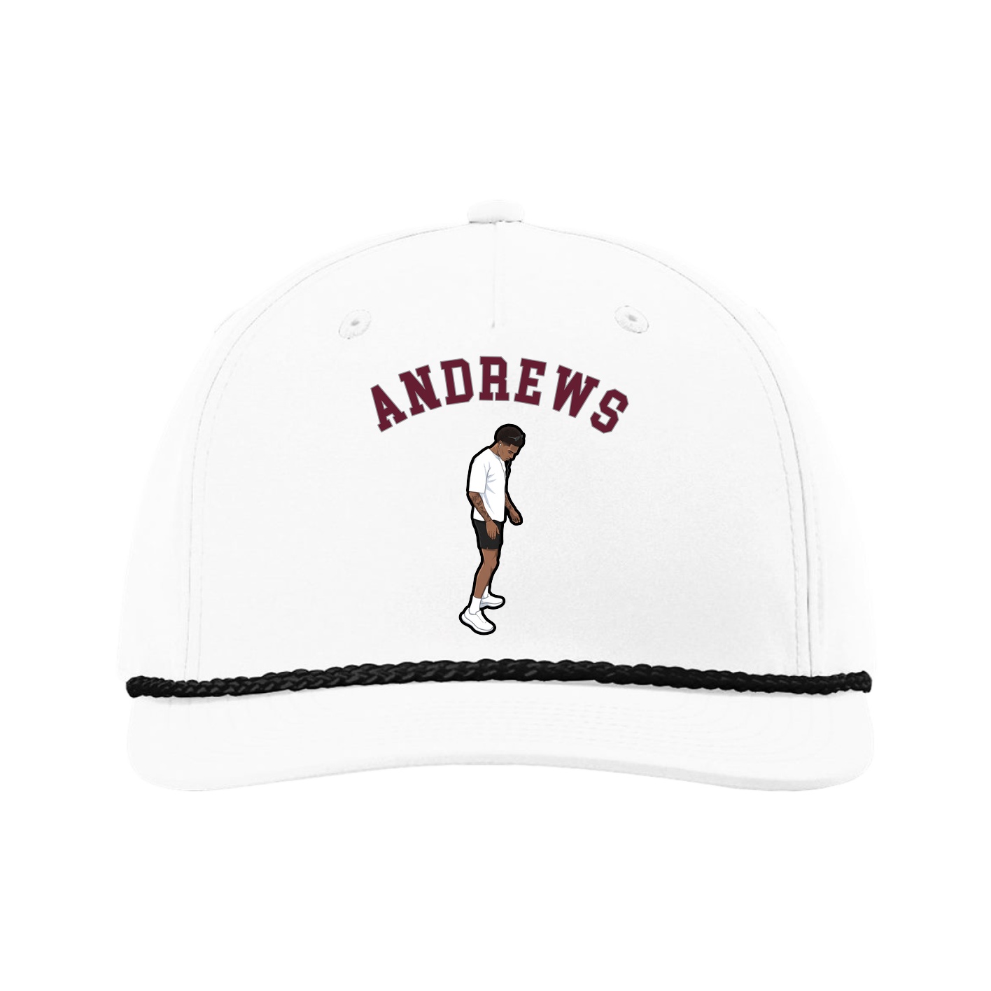 Five-Panel Classic Rope Cap — Shirsey Arch in White