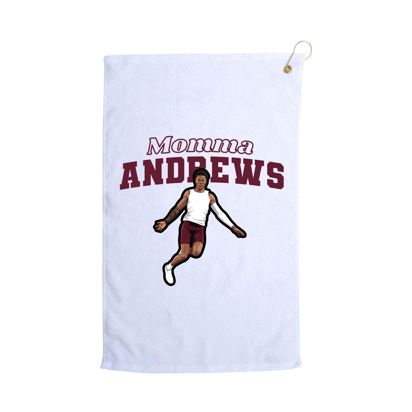 Golf Towel — Mothers Day Block in White