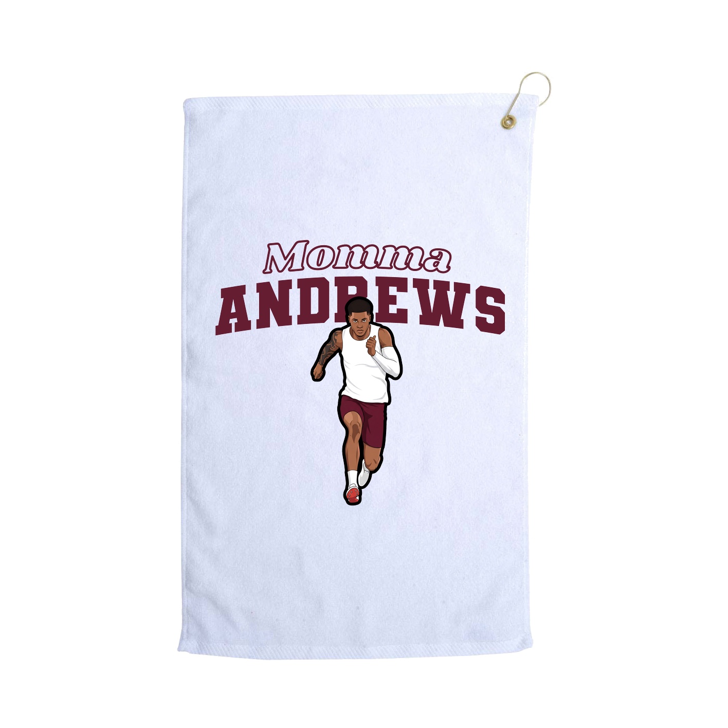 Golf Towel — Mothers Day Block in White
