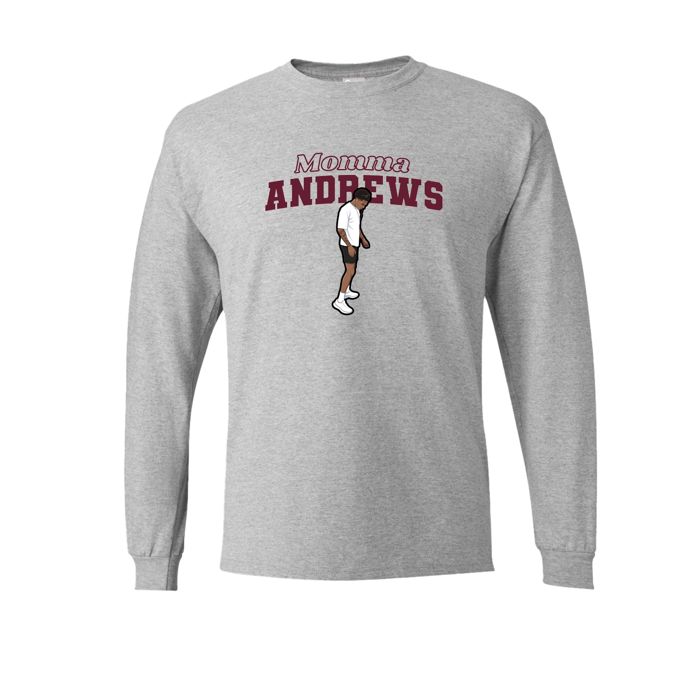 Long Sleeve Tee — Mothers Day Block in Grey