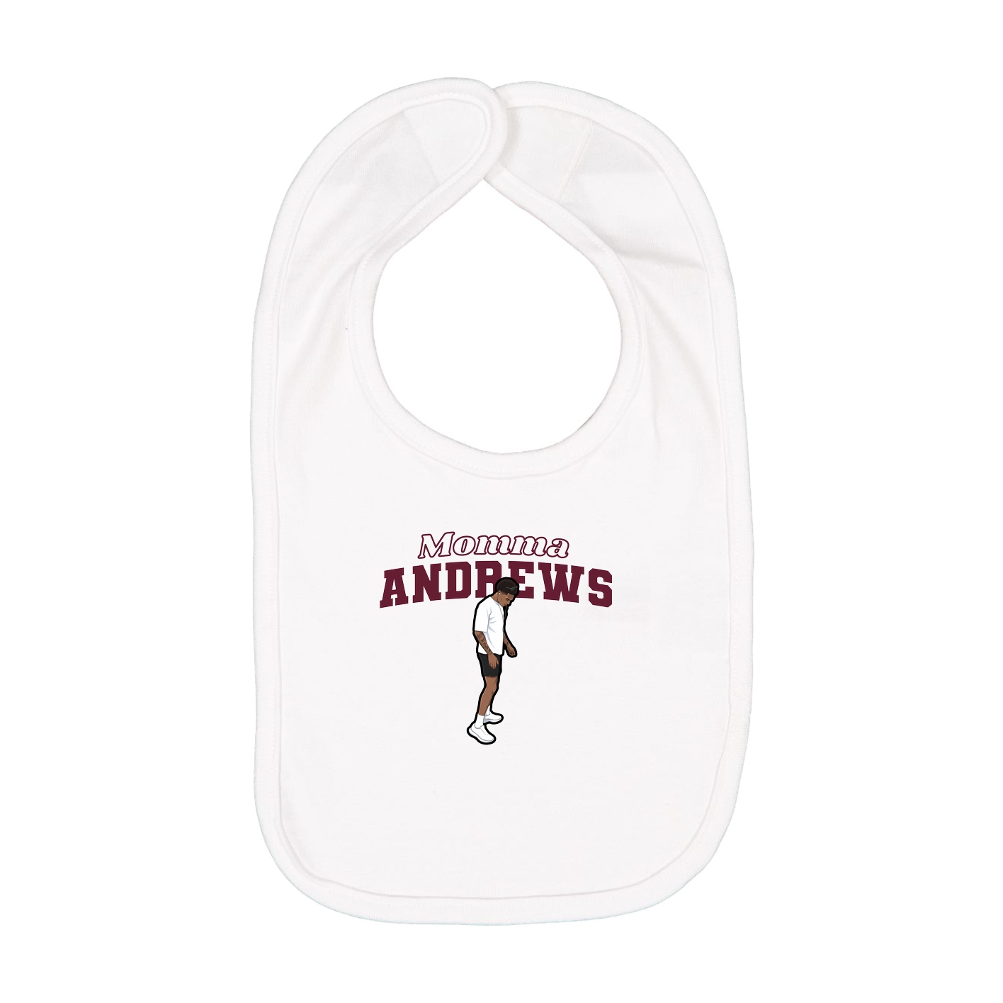 Infant Bib — Mothers Day Block in White