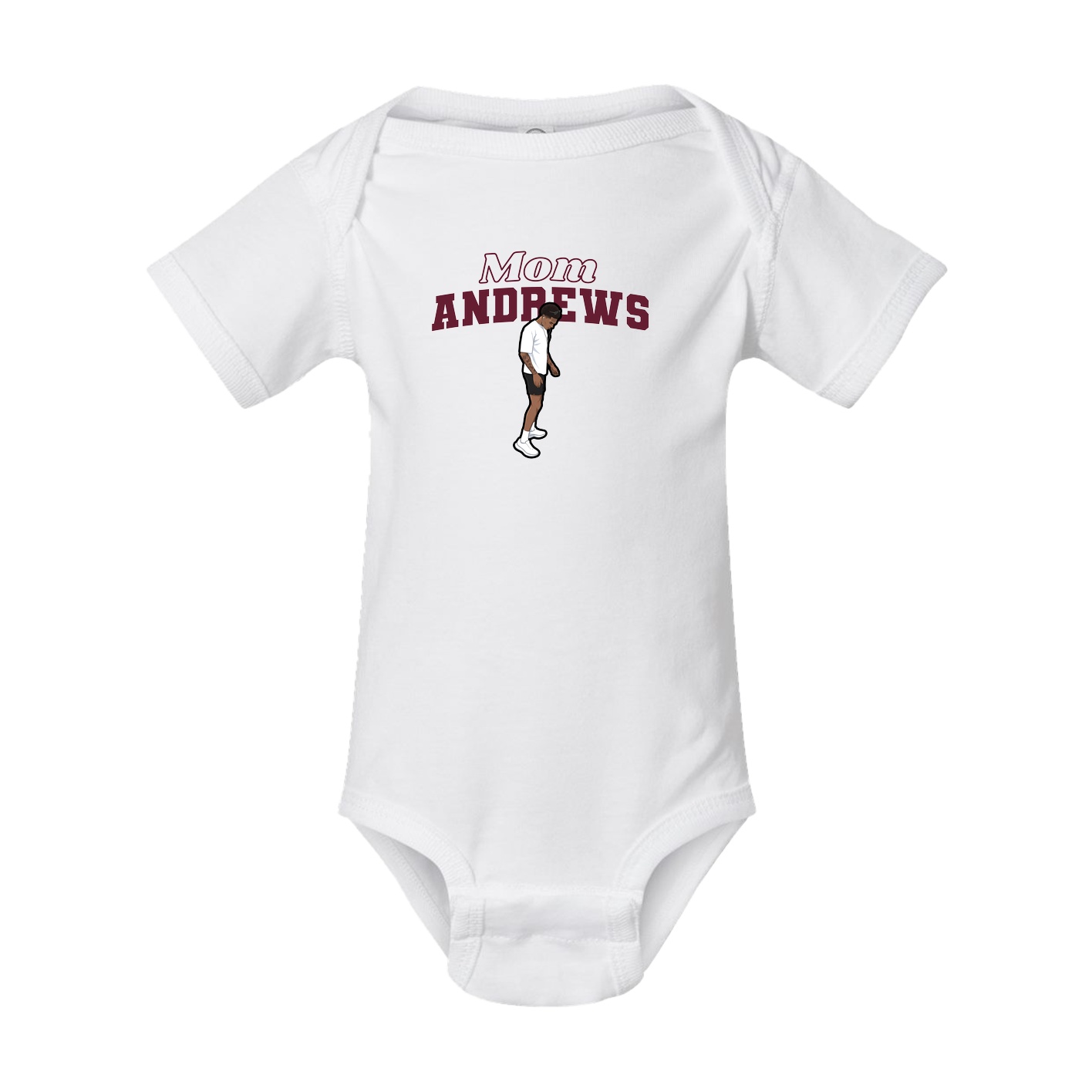 Baby Onesie — Mothers Day Block in White