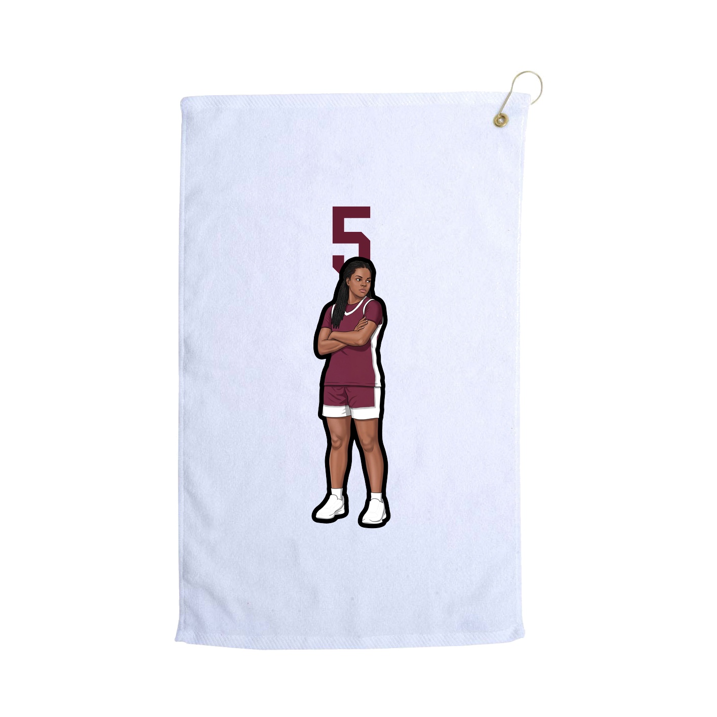 Golf Towel — Number Top in White