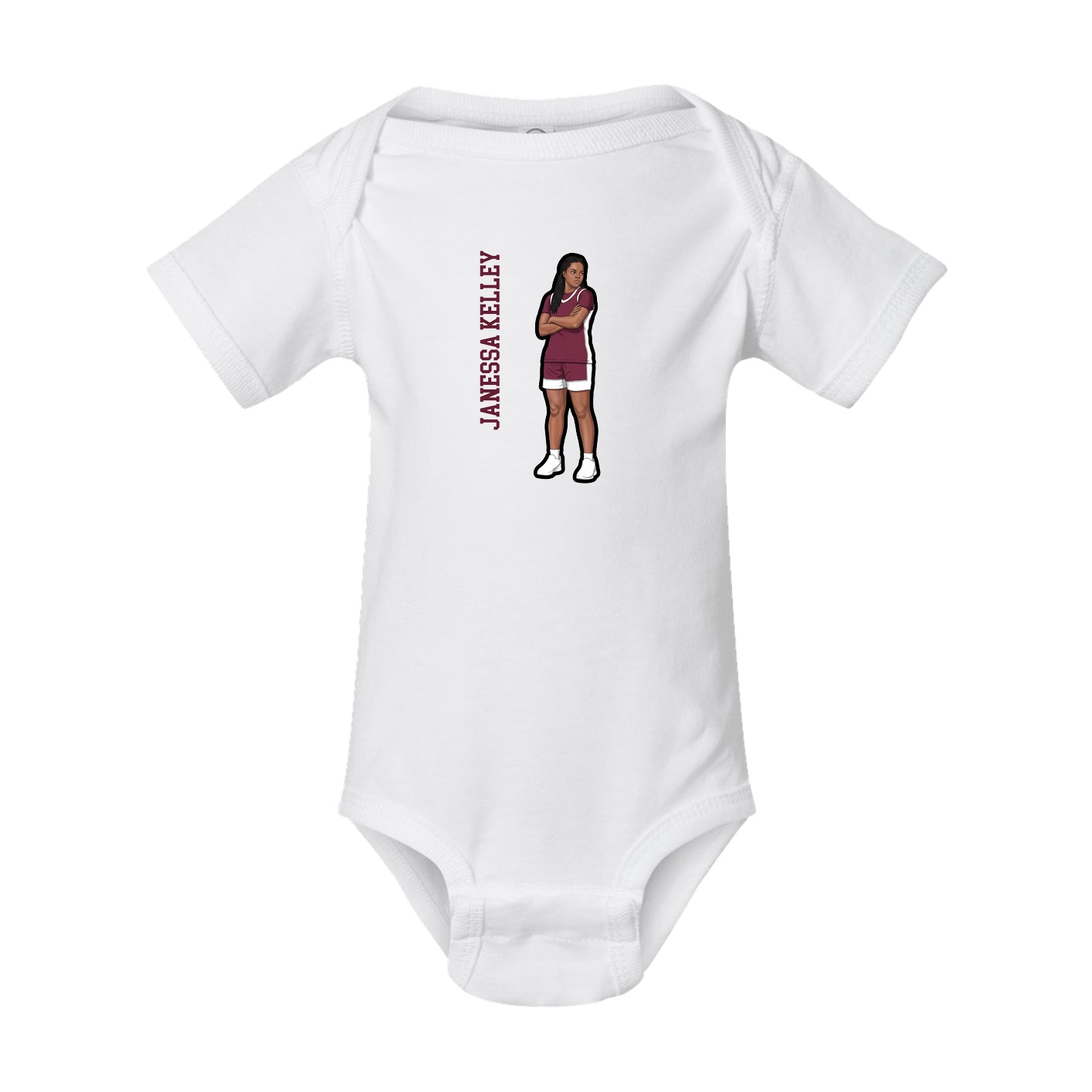 Baby Onesie — Name Vertical in White
