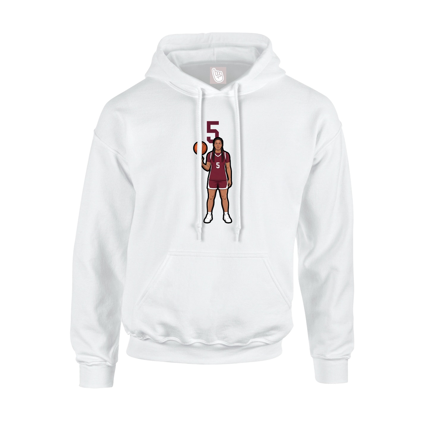 Youth Hoodie — Number Top in White