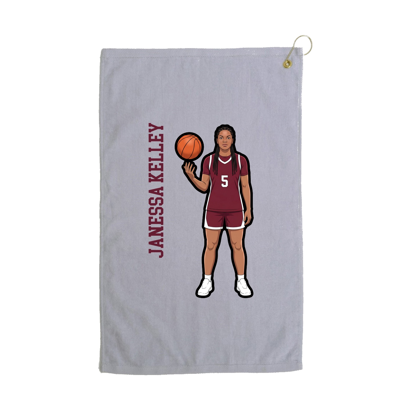 Golf Towel — Name Vertical in Grey