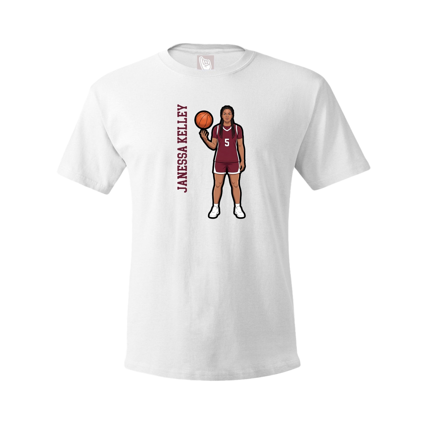 Youth Tee — Name Vertical in White