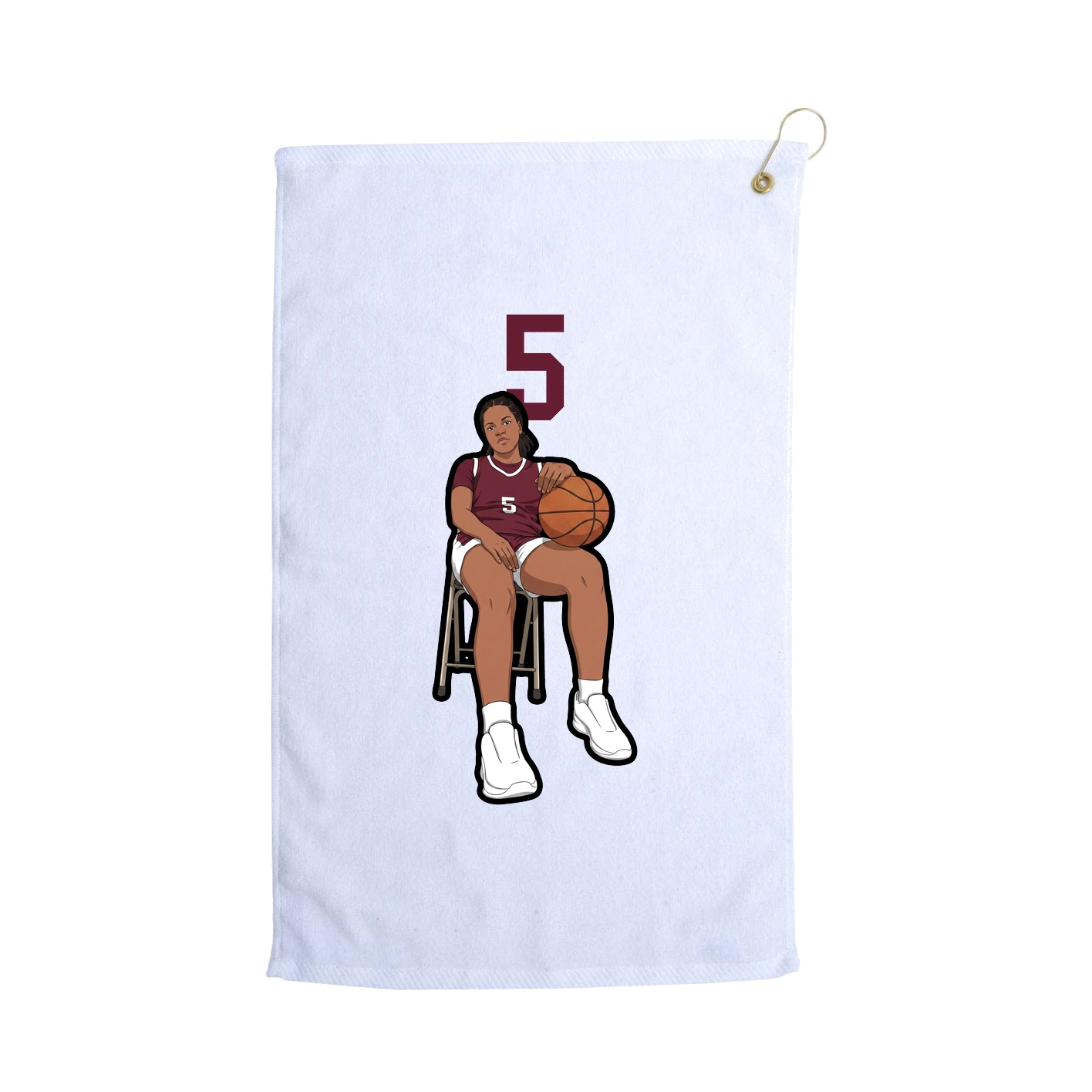 Golf Towel — Number Top in White