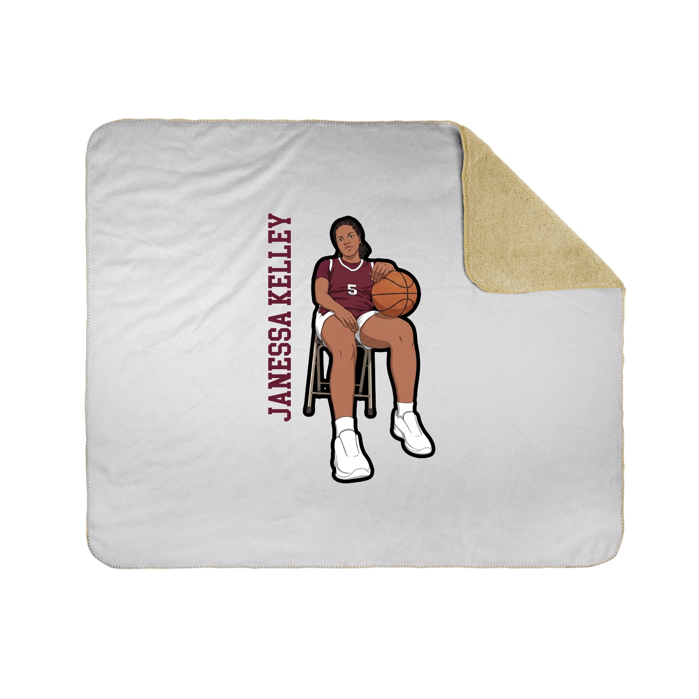 Throw Blanket — Name Vertical in White
