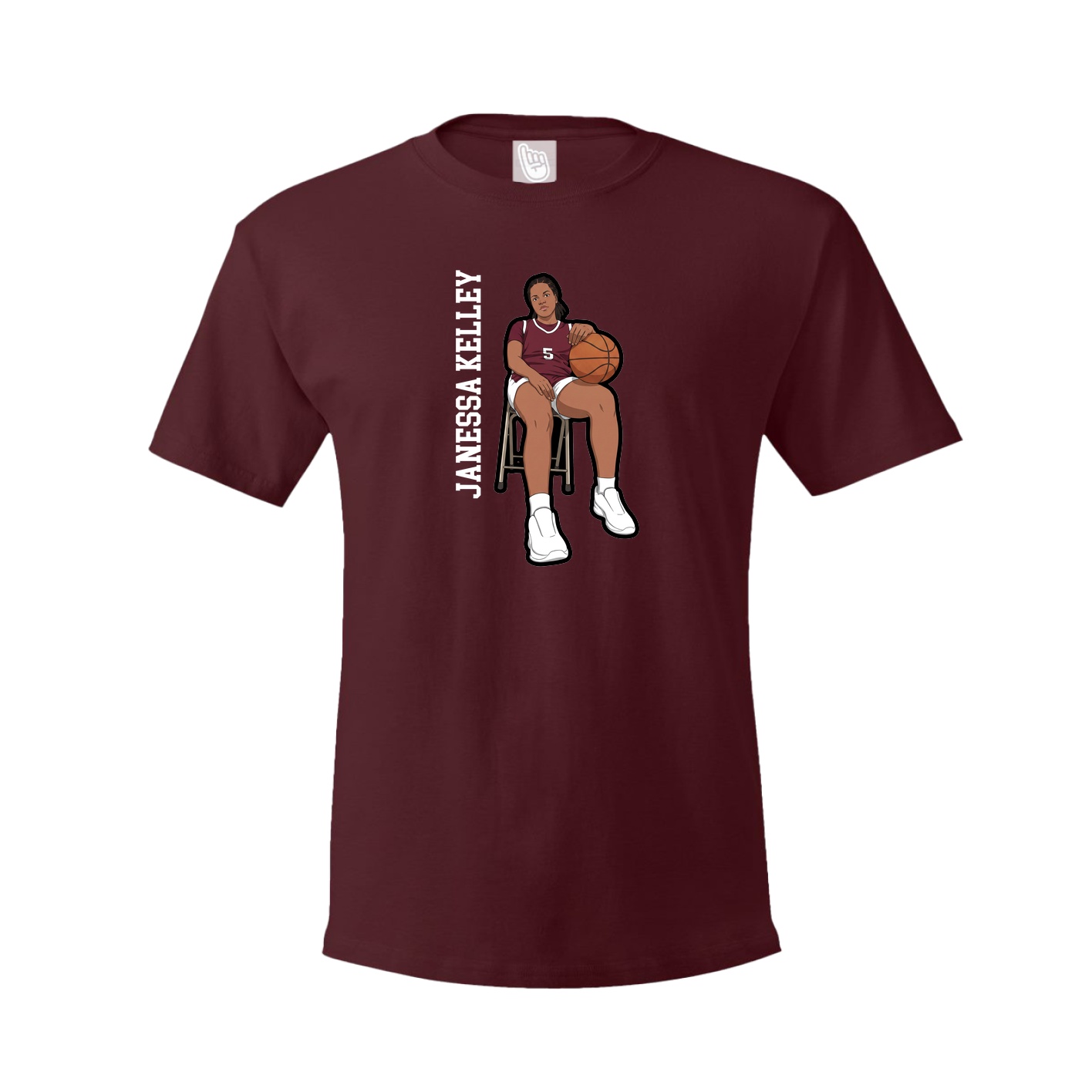 Youth Tee — Name Vertical in Maroon