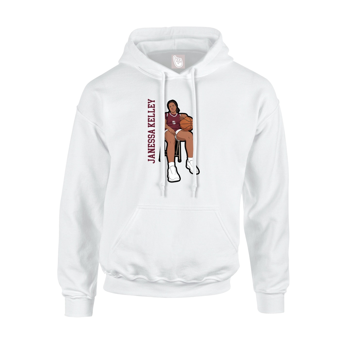 Hoodie — Name Vertical in White