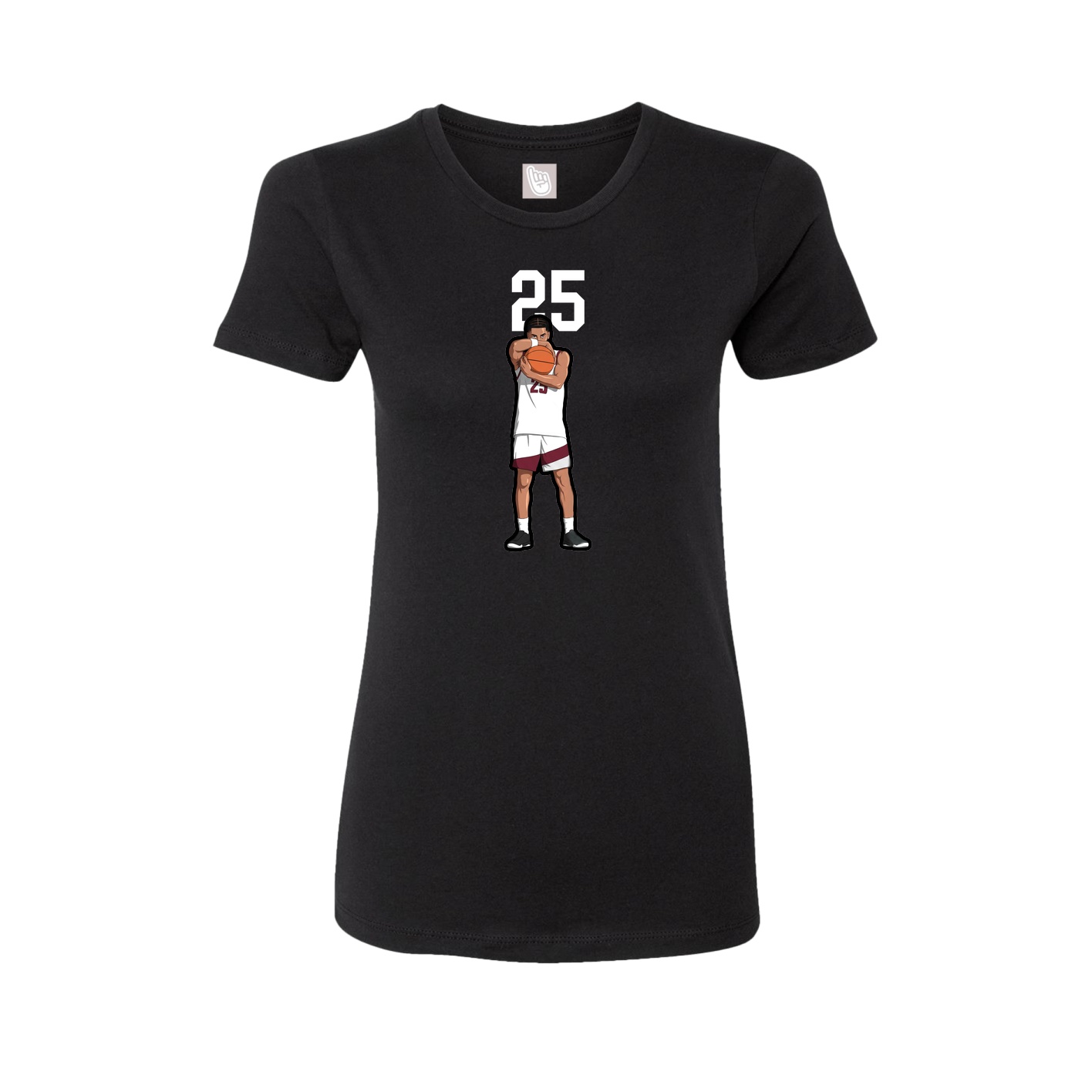 Fitted Women's Tee — Number Top in Black