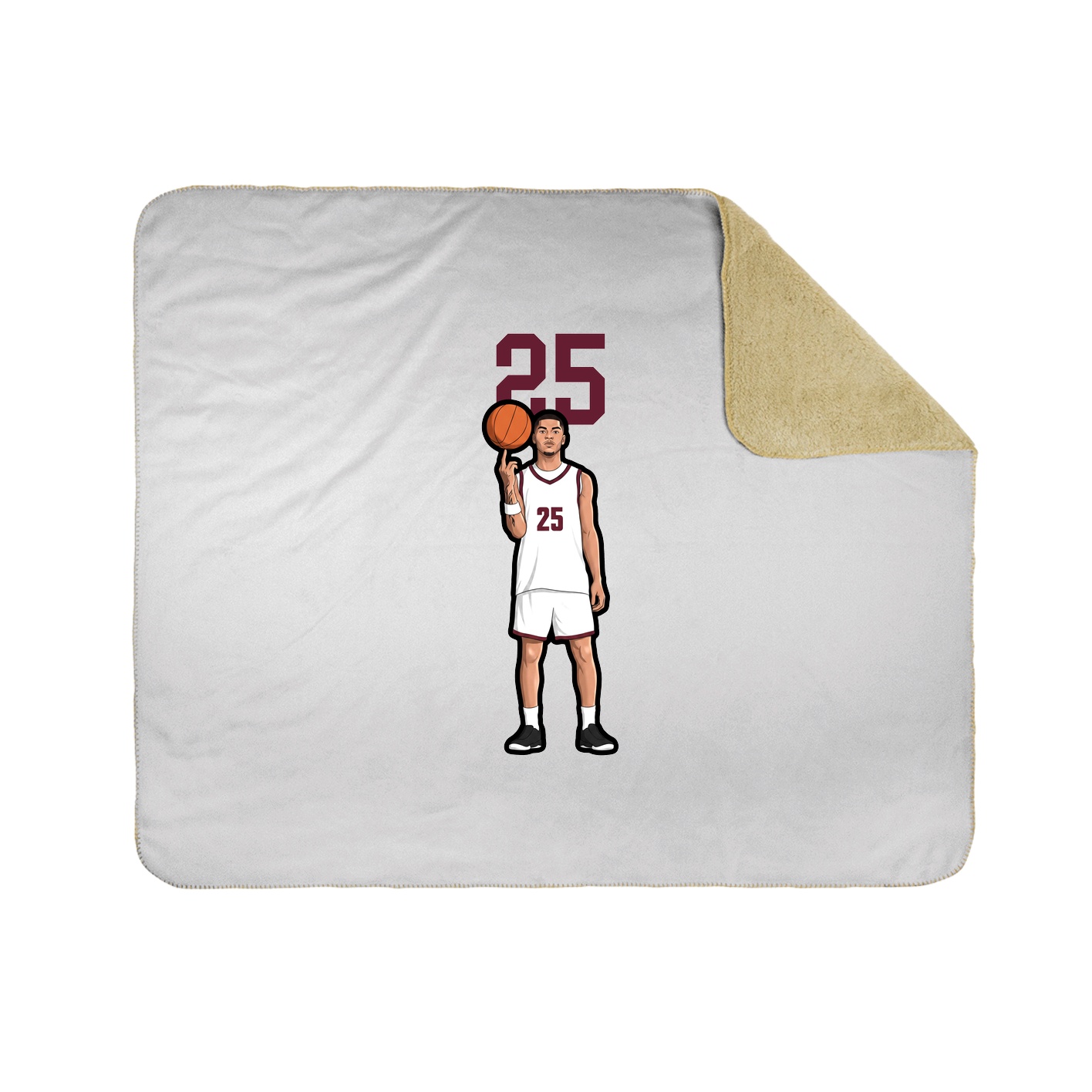 Throw Blanket — Number Top in White