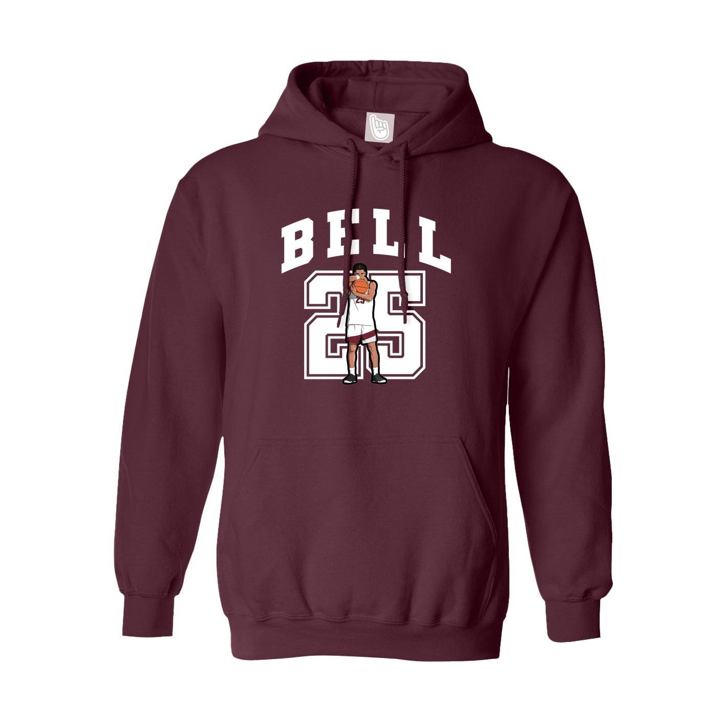 Hoodie — Number in Maroon