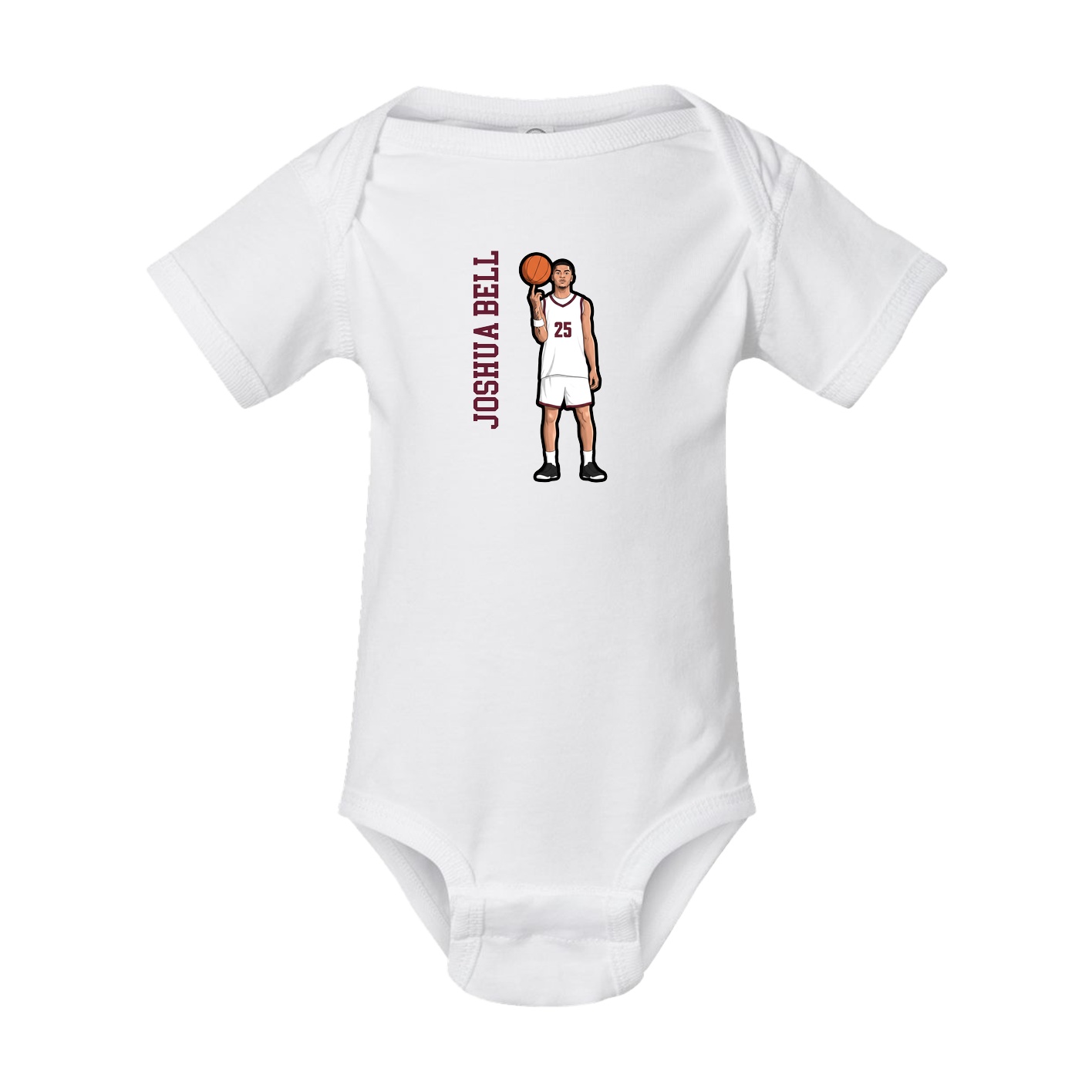Baby Onesie — Name Vertical in White