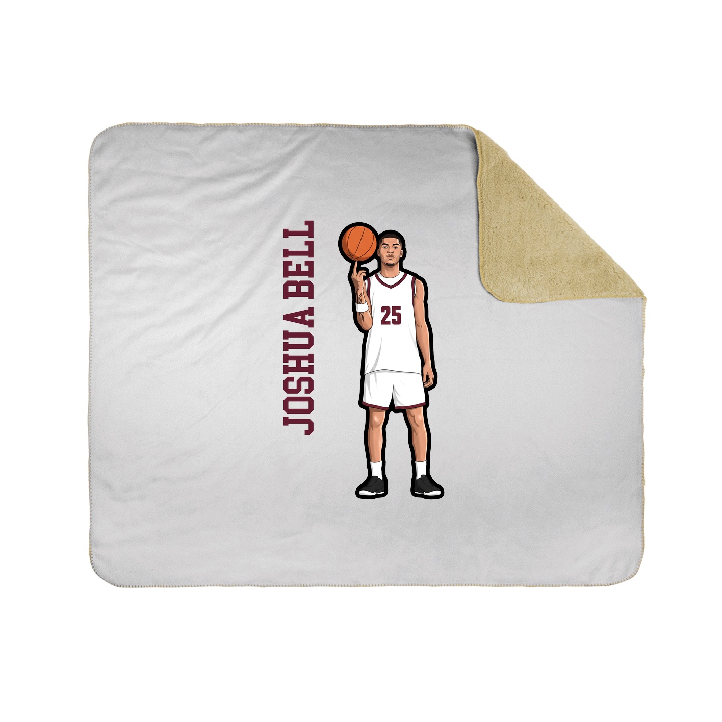 Throw Blanket — Name Vertical in White
