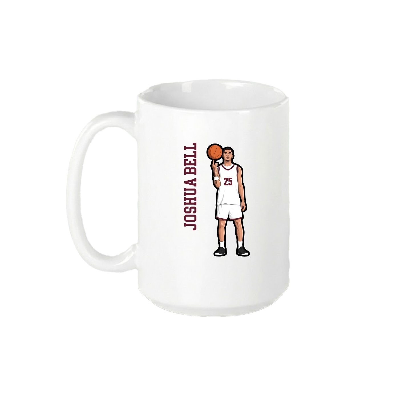 15oz Coffee Mug — Name Vertical in White
