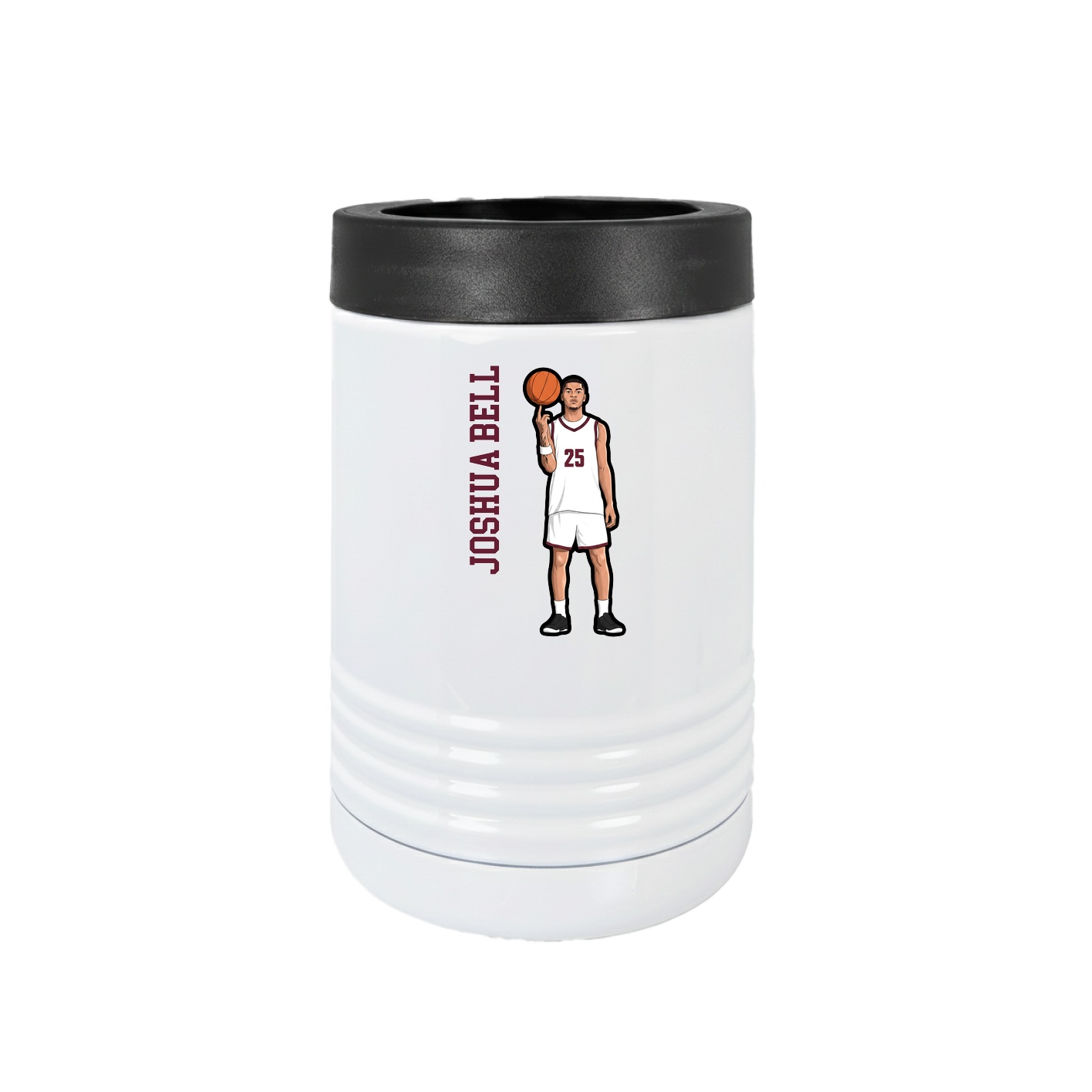 Beverage Holder — Name Vertical in White
