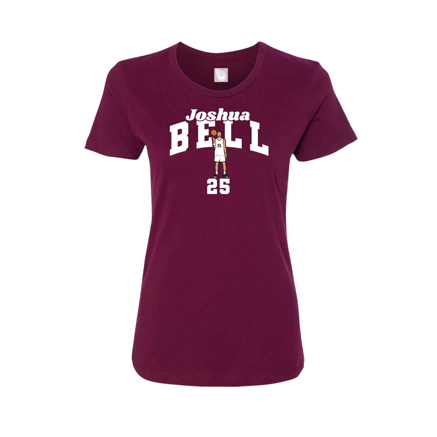 Fitted Women's Tee — Signature Arch in Maroon