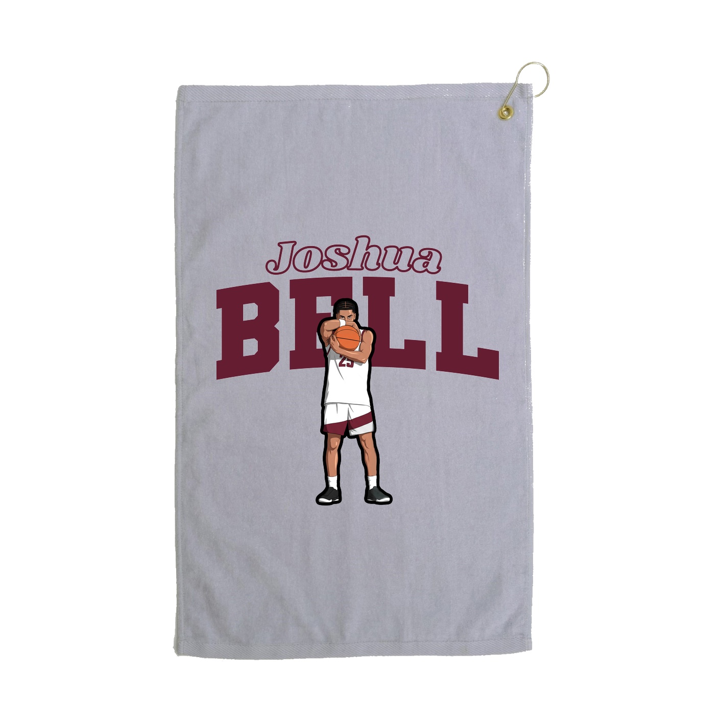 Golf Towel — Name Arch in Grey