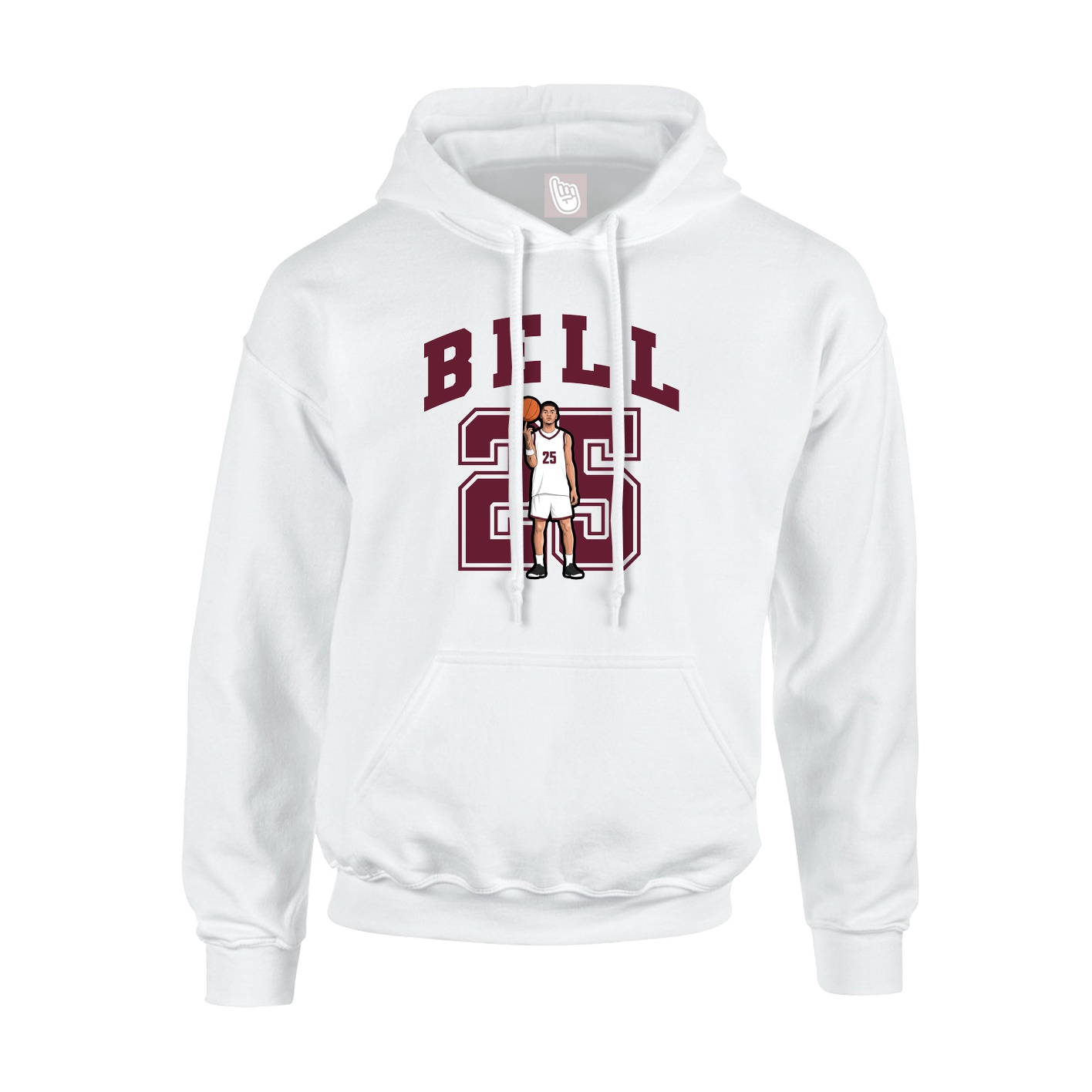Youth Hoodie — Number in White