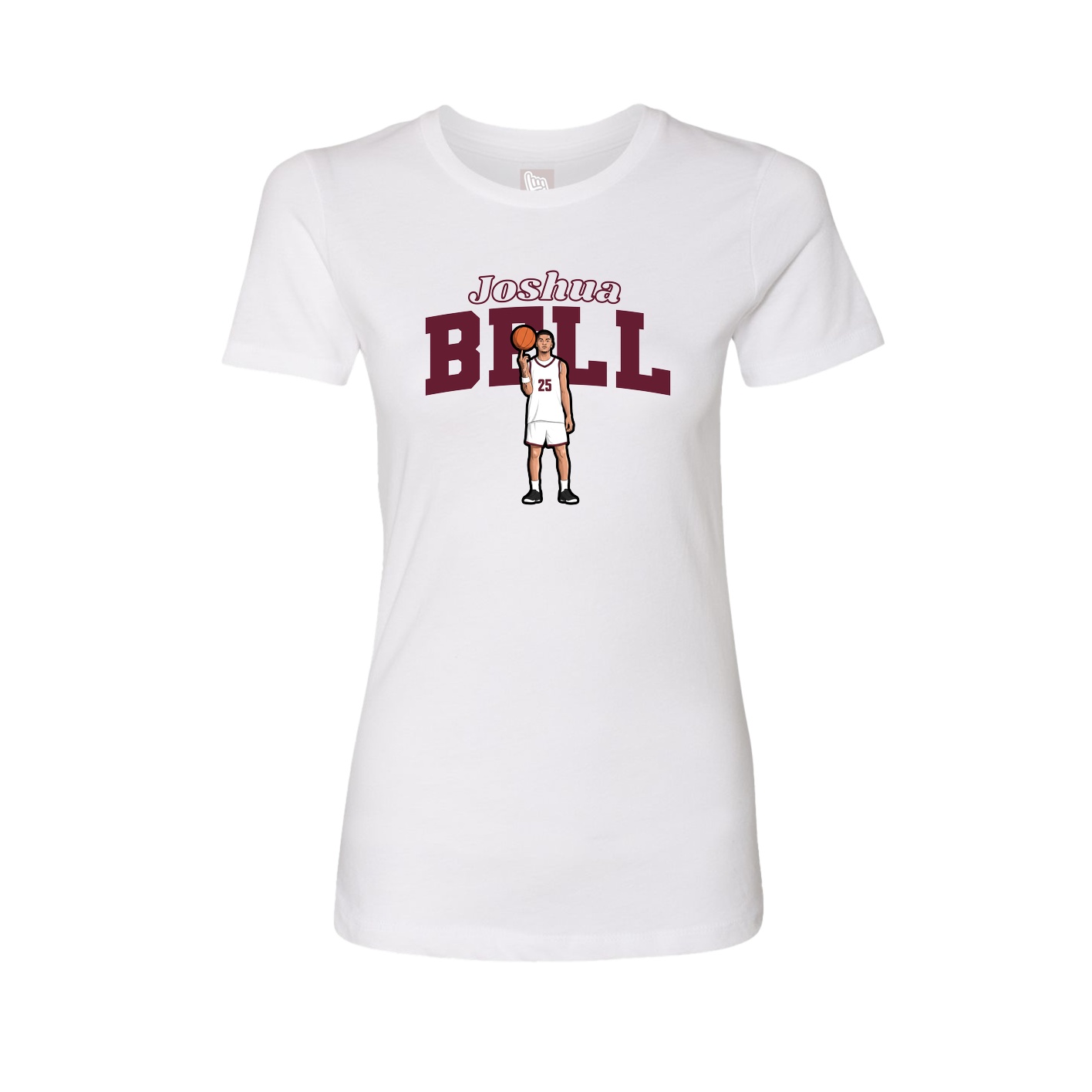 Fitted Women's Tee — Name Arch in White