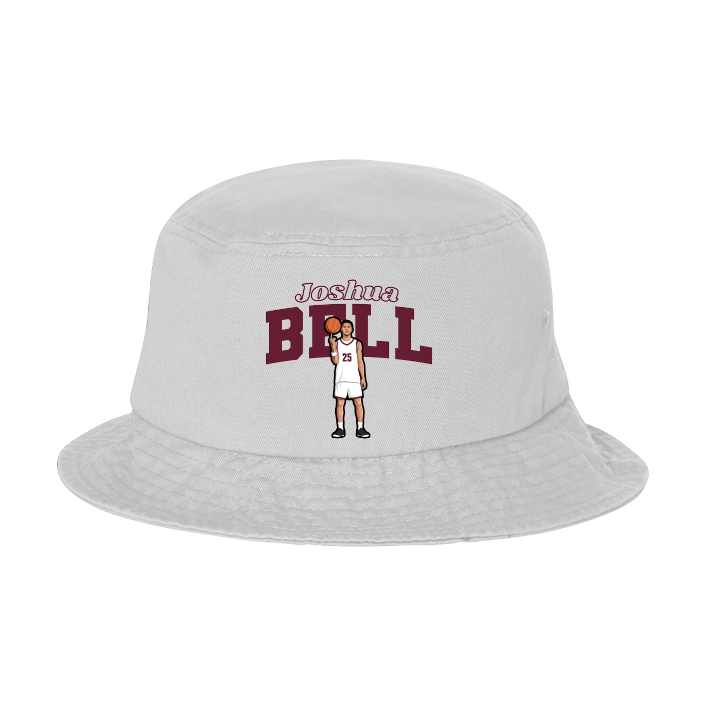 Bucket Cap — Name Arch in White