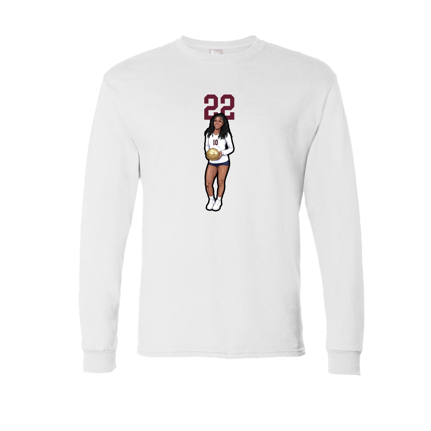 Long Sleeve Tee — Number Top in White