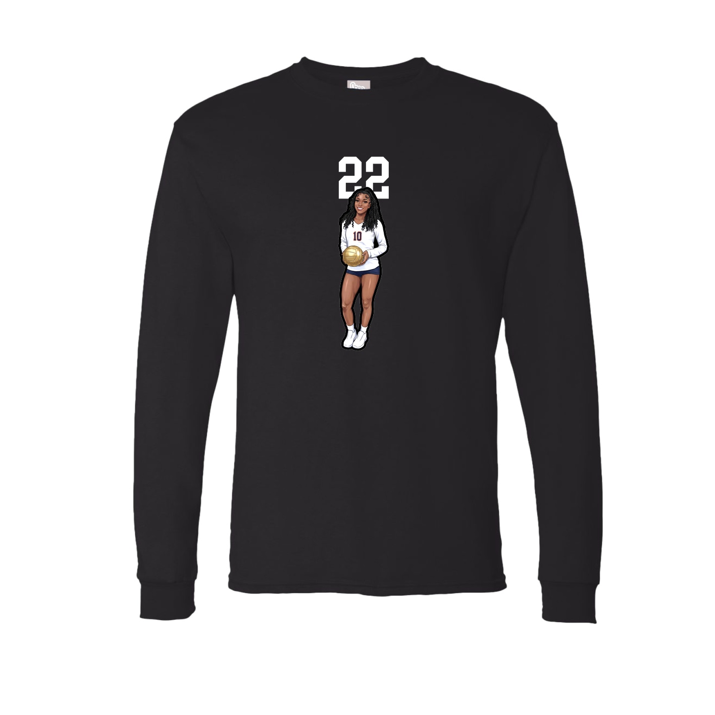 Long Sleeve Tee — Number Top in Black