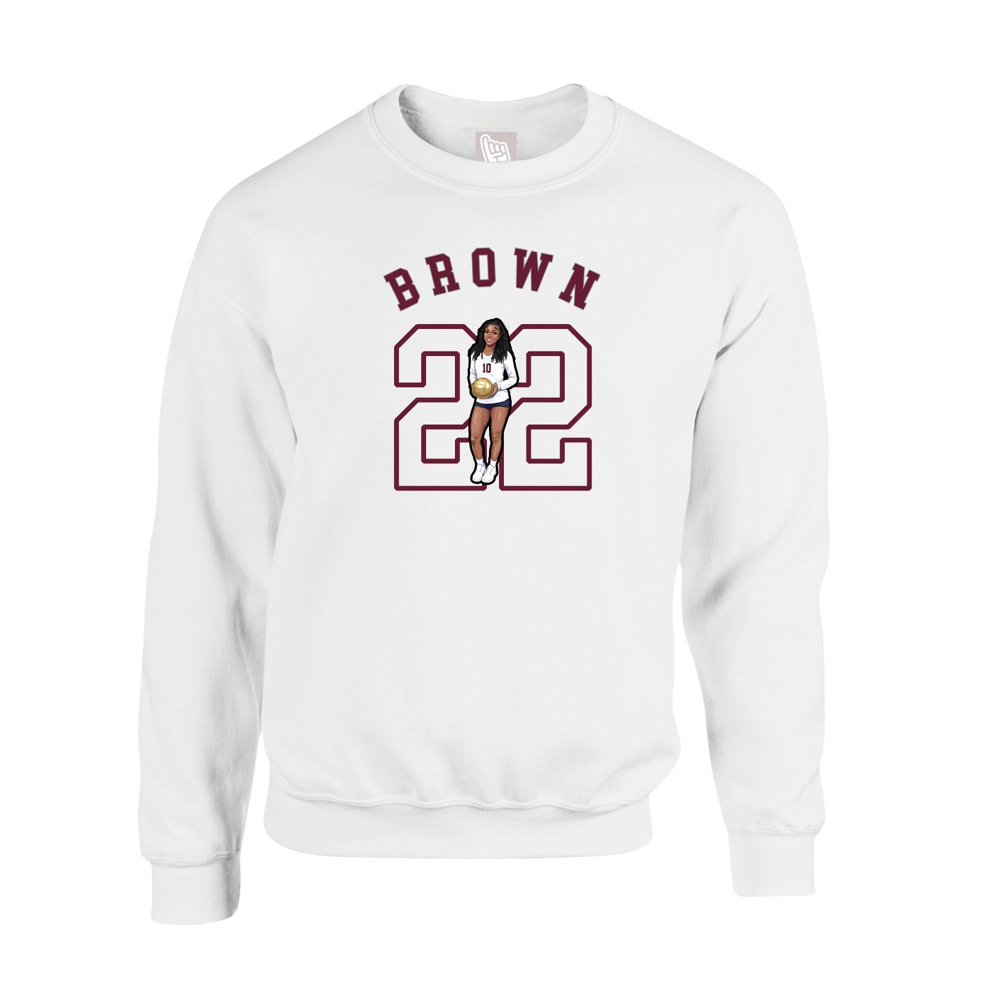 Fleece Crew — Shirsey Arch in White