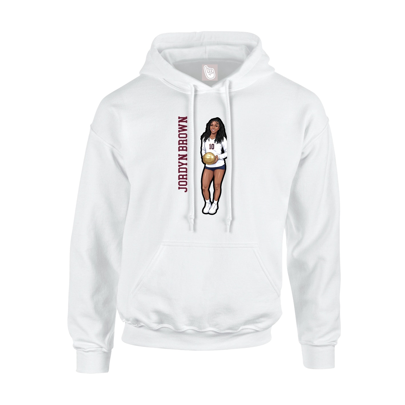 Youth Hoodie — Name Vertical in White