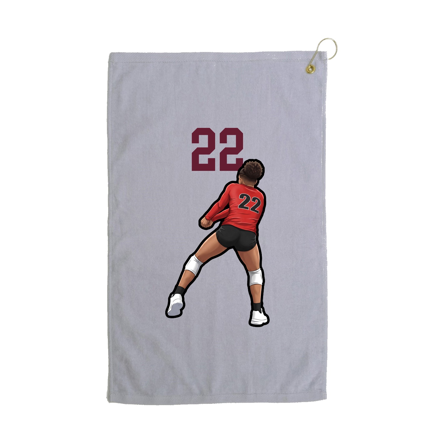 Golf Towel — Number Top in Grey