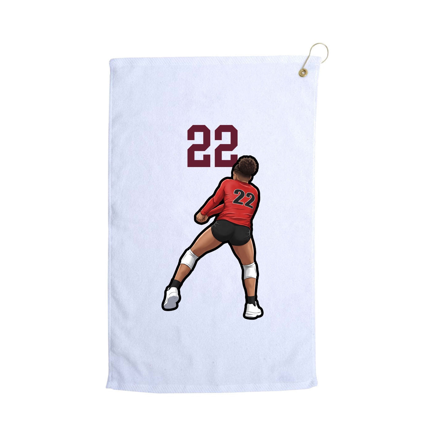 Golf Towel — Number Top in White