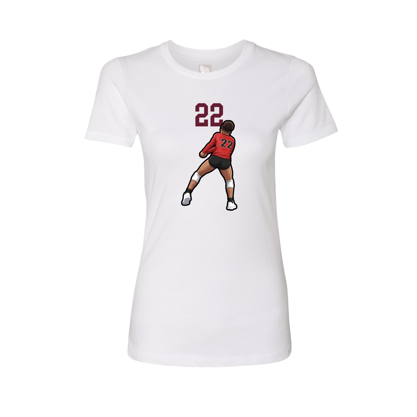 Womens Tee — Number Top in White