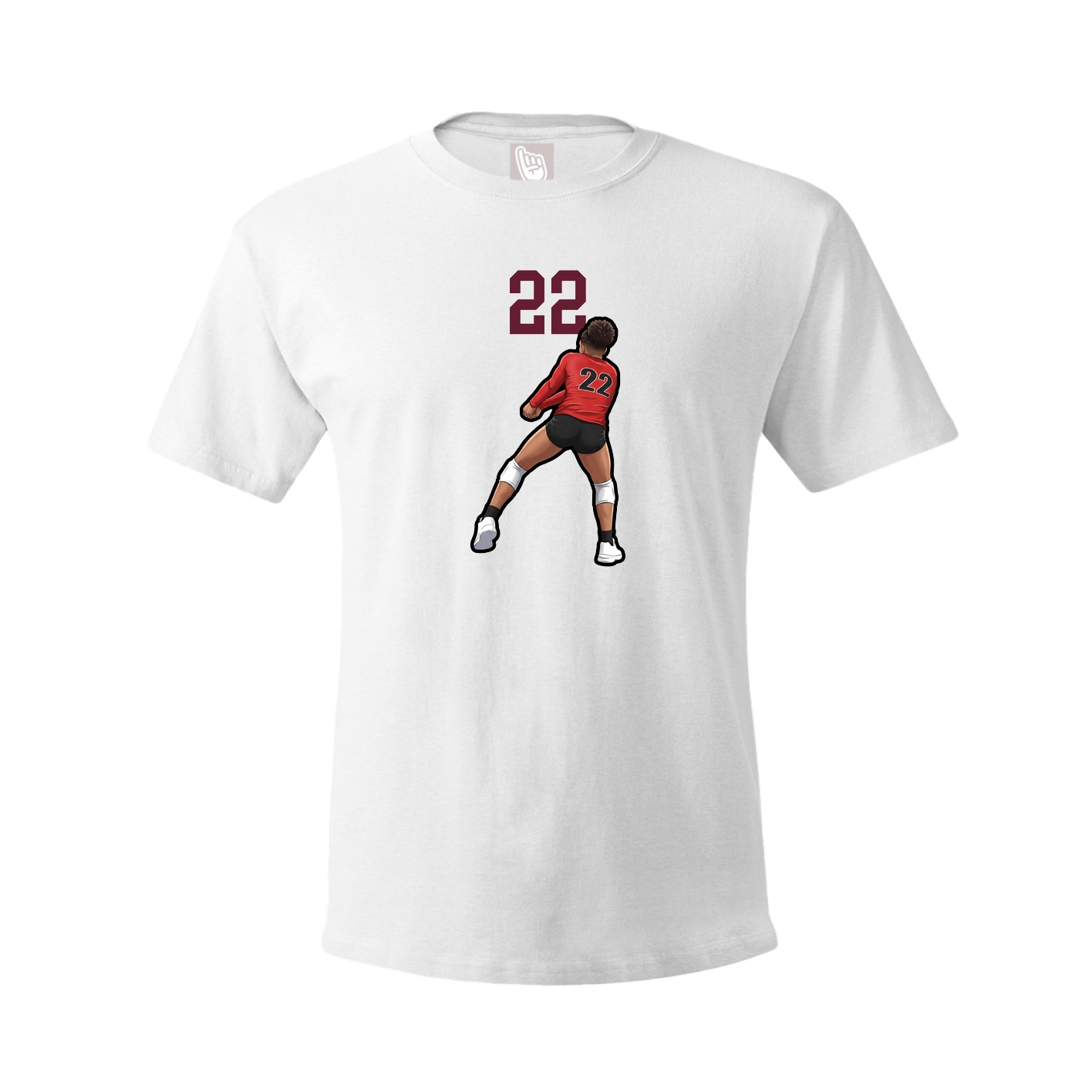 Youth Tee — Number Top in White