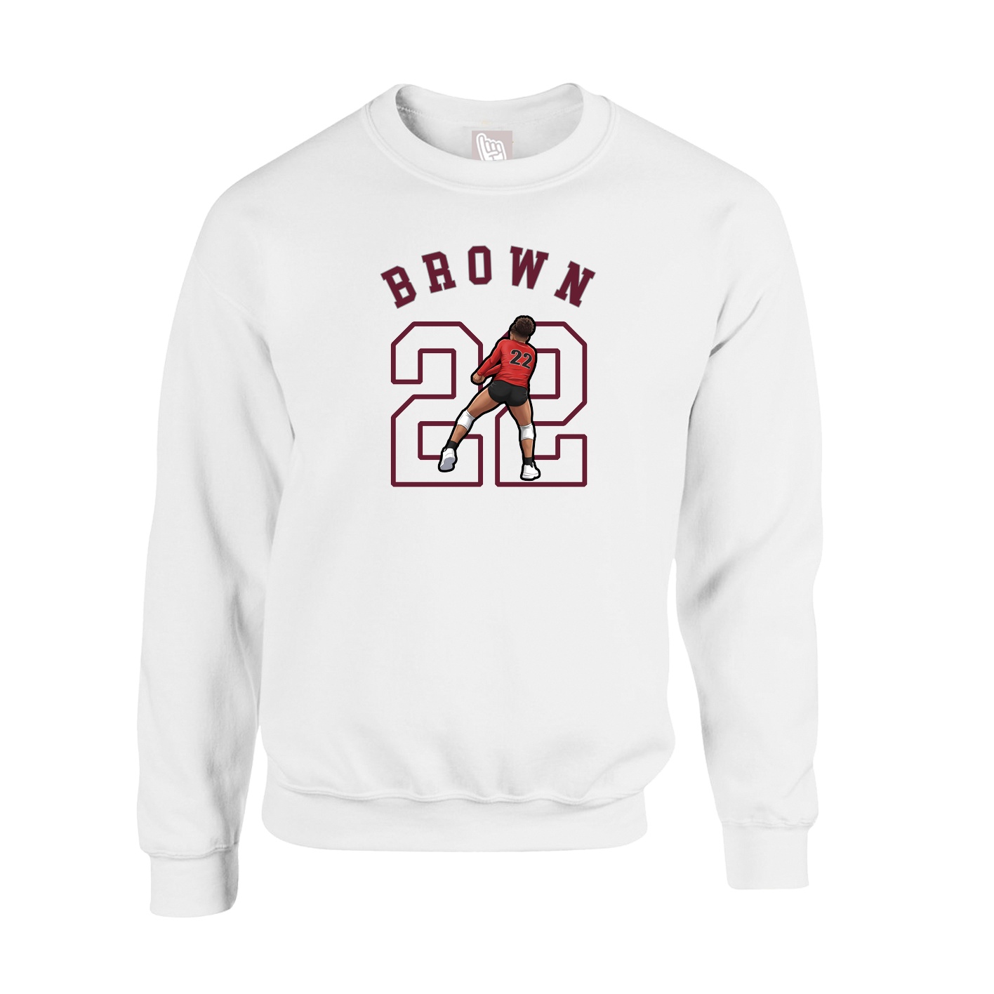 Fleece Crew — Shirsey Arch in White