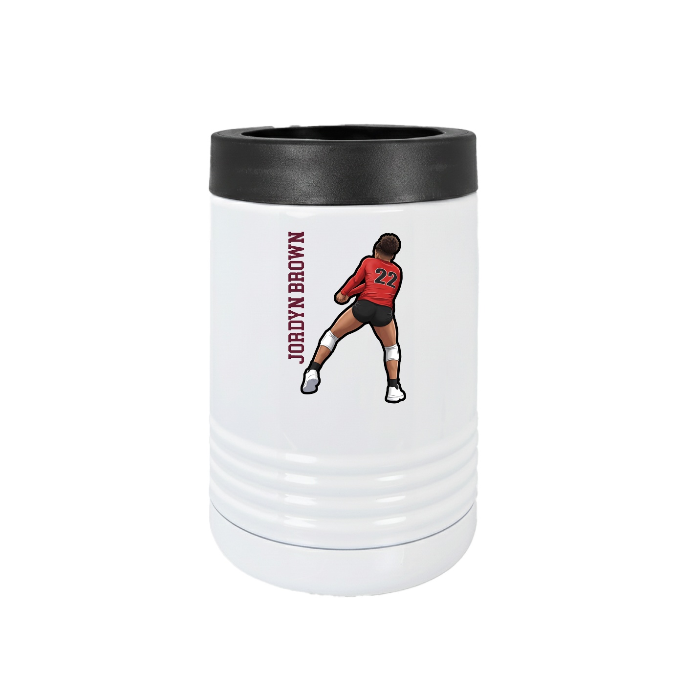 Beverage Holder — Name Vertical in White