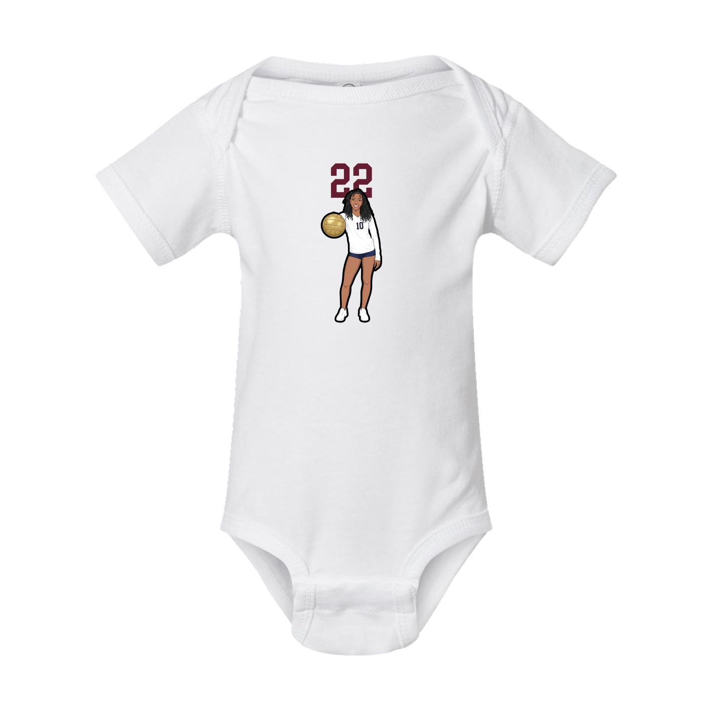 Baby Onesie — Number Top in White