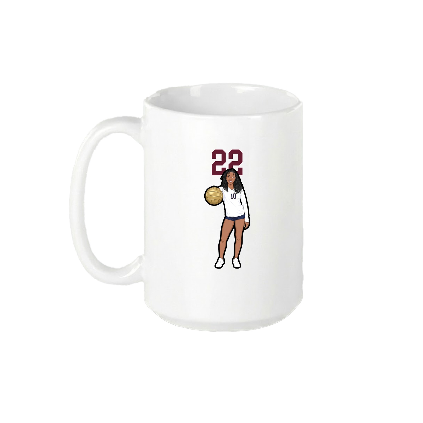 15oz Coffee Mug — Number Top in White