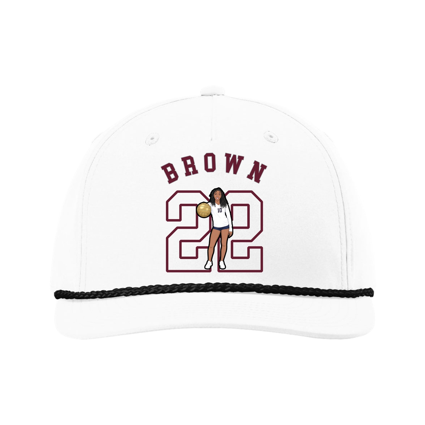 Five-Panel Classic Rope Cap — Shirsey Arch in White