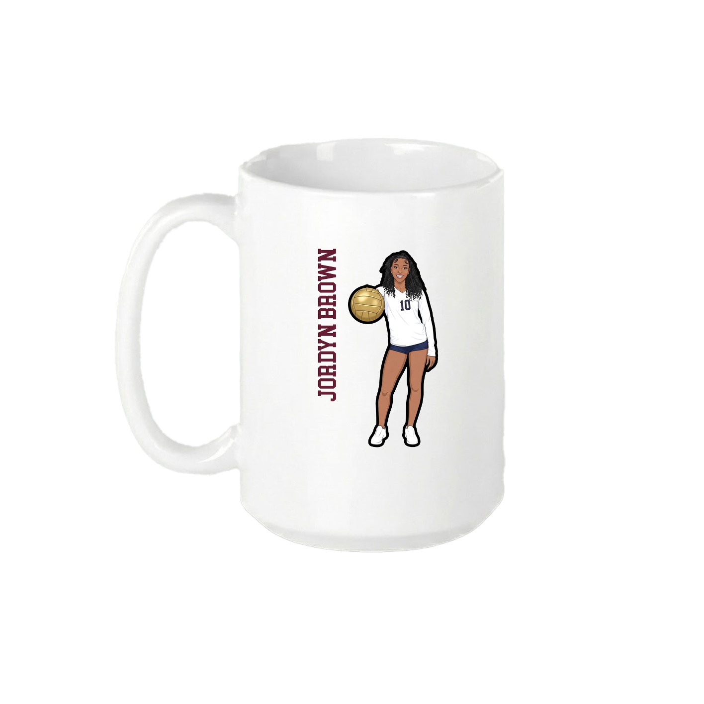 15oz Coffee Mug — Name Vertical in White