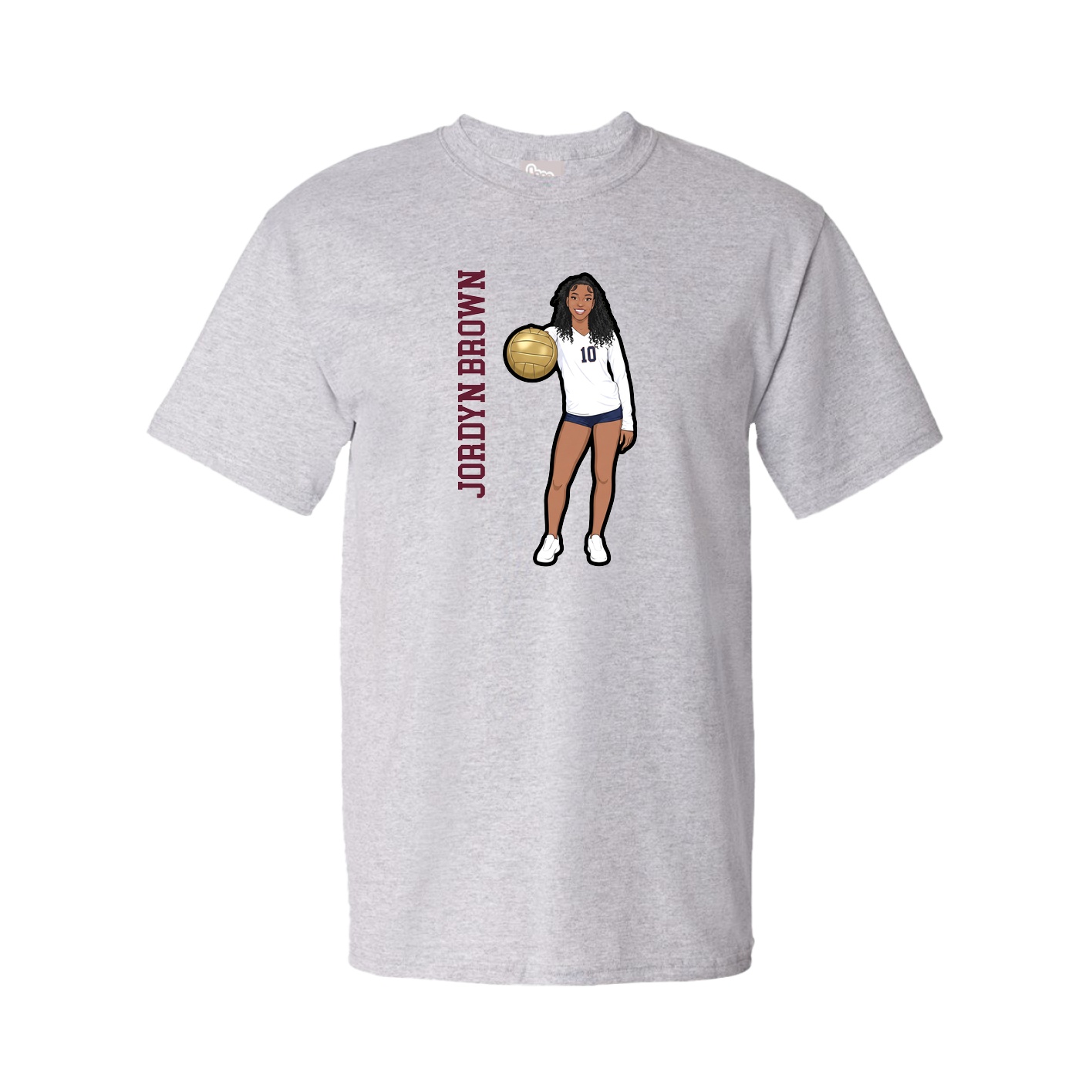 Youth Tee — Name Vertical in Grey