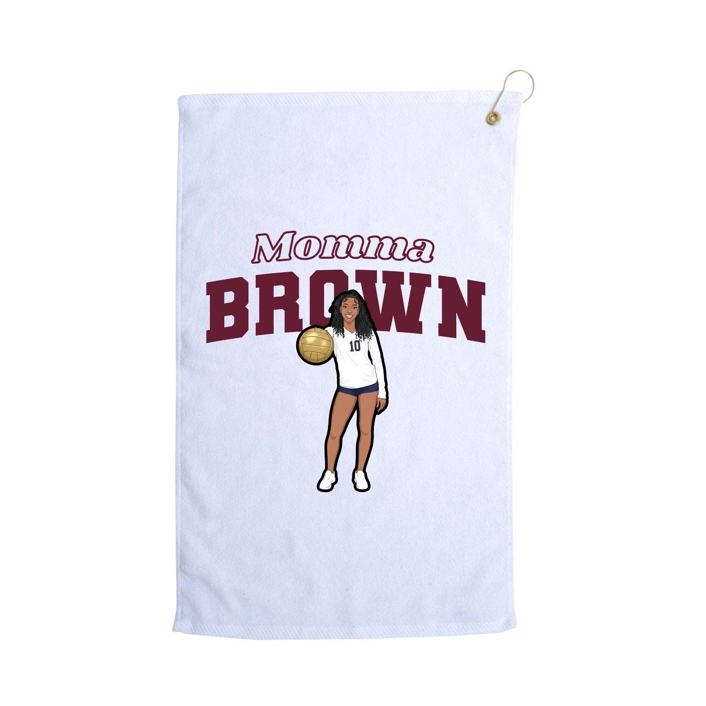 Golf Towel — Mothers Day Block in White
