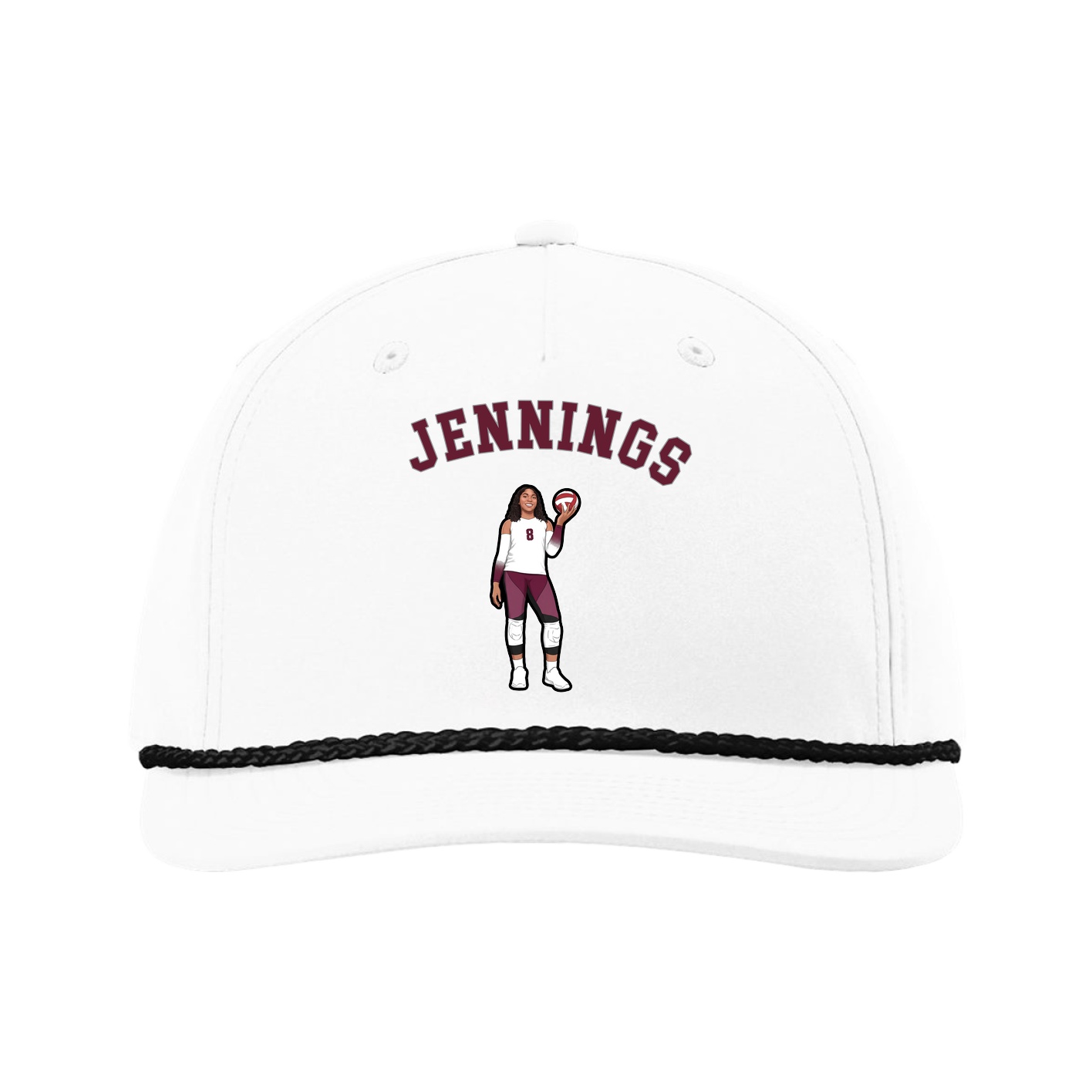 Five-Panel Classic Rope Cap — Shirsey Arch in White