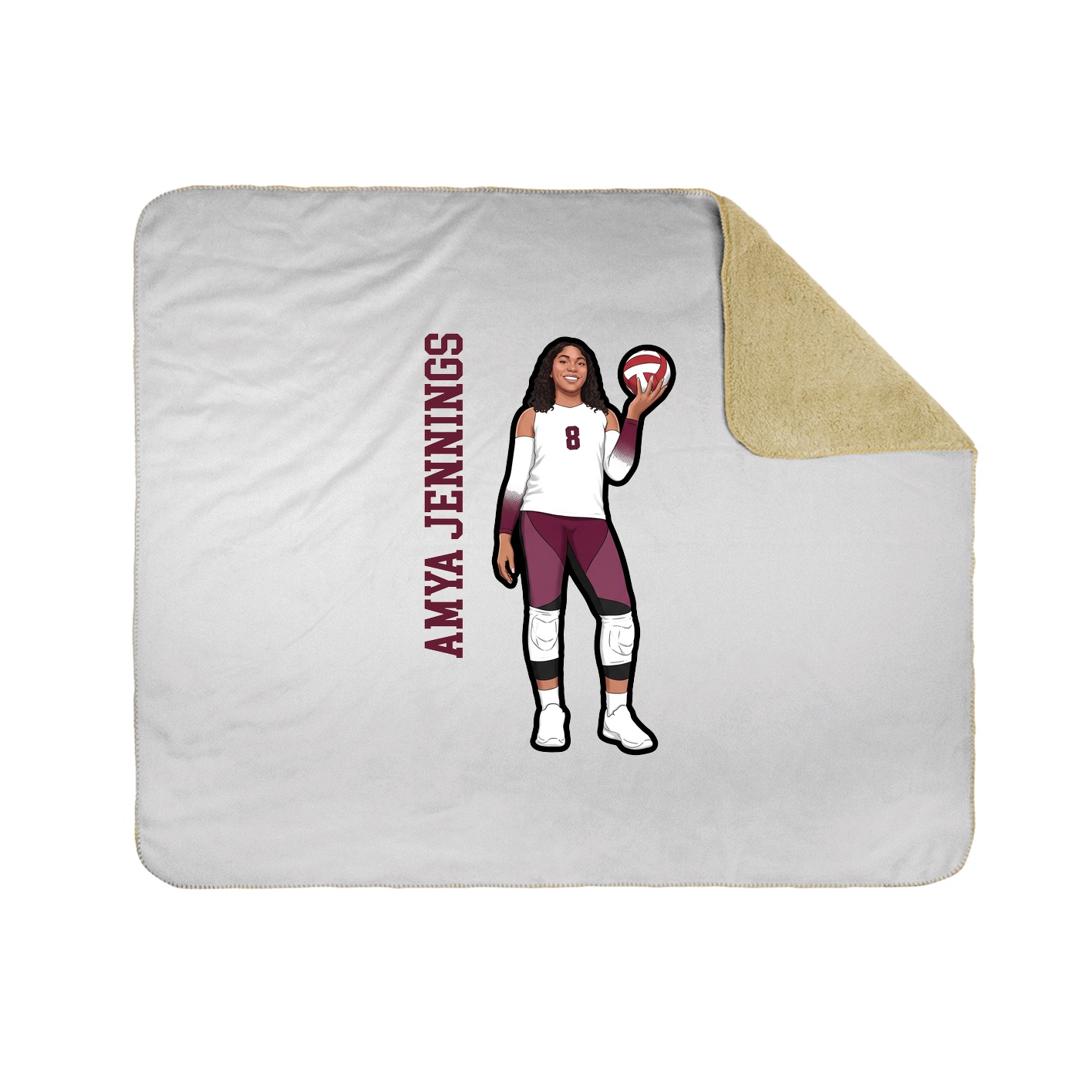 Throw Blanket — Name Vertical in White