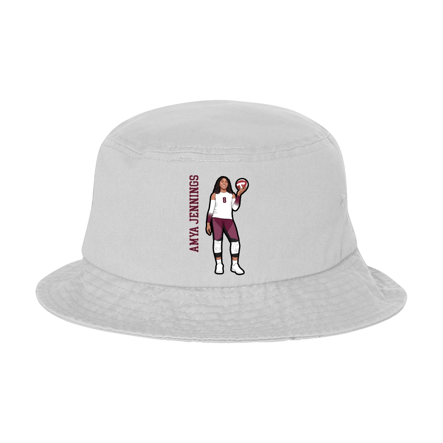 Bucket Cap — Name Vertical in White